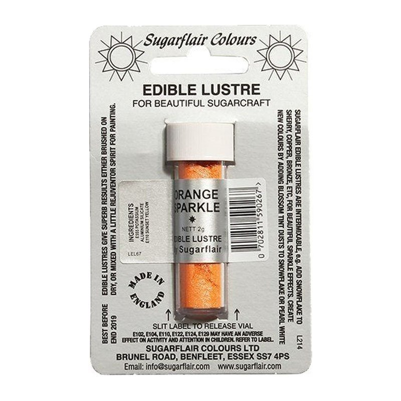 Sugarflair Lustre Orange Sparkle - 7 Ml