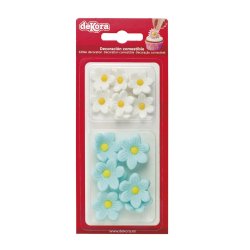 Dekora Wafer Assortment 7 White And 7 Blue Marguerites