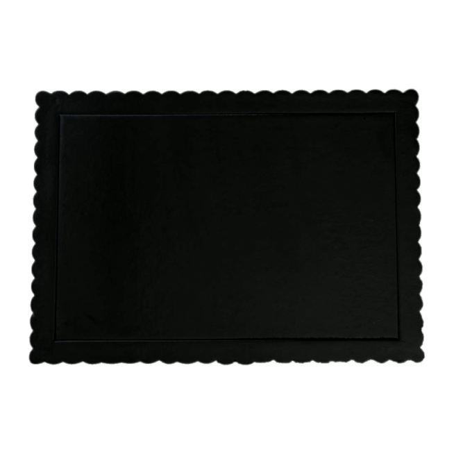 16'' X 12'' Extra Strong Oblong Cake Card Black - 30 x 40 x 3mm