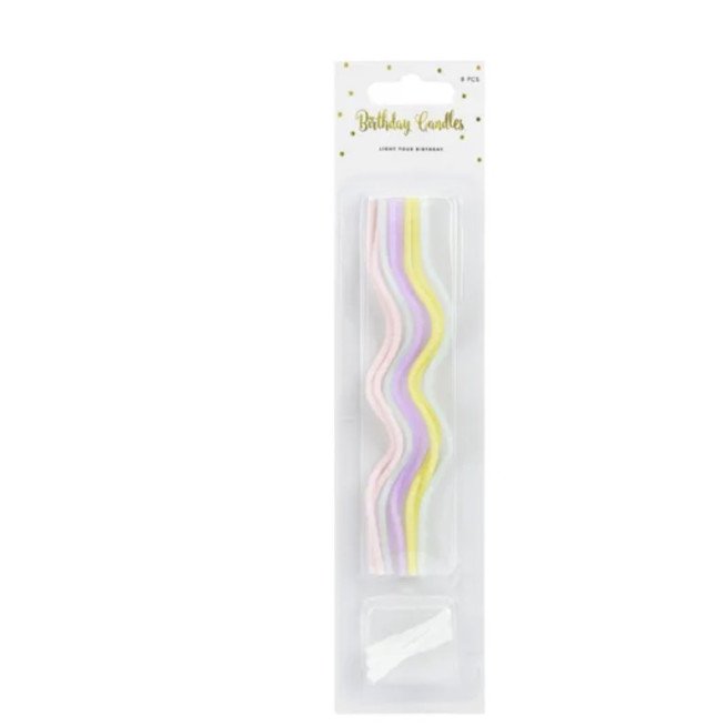 Birthday Candles Curl Mix (14cm)  - Set Of 8