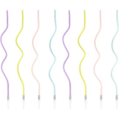 Birthday Candles Curl Mix (14cm)  - Set Of 8