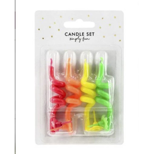 Birthday Candles Curl Mix (8cm)  - Set Of4