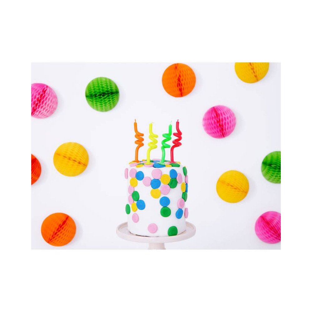 Birthday Candles Curl Mix (8cm)  - Set Of4