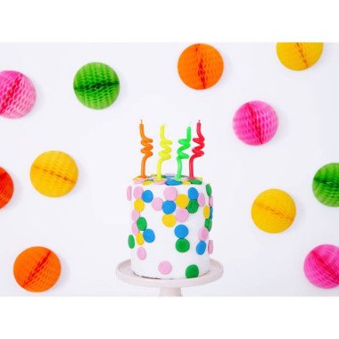 Birthday Candles Curl Mix (8cm)  - Set Of4