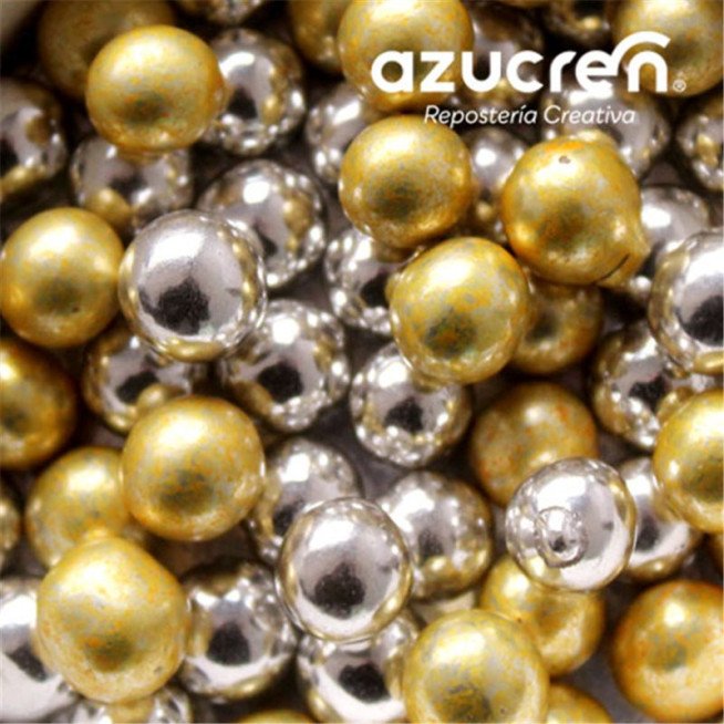 Azucren Pearls 8mm Gold/Silver - 90 g