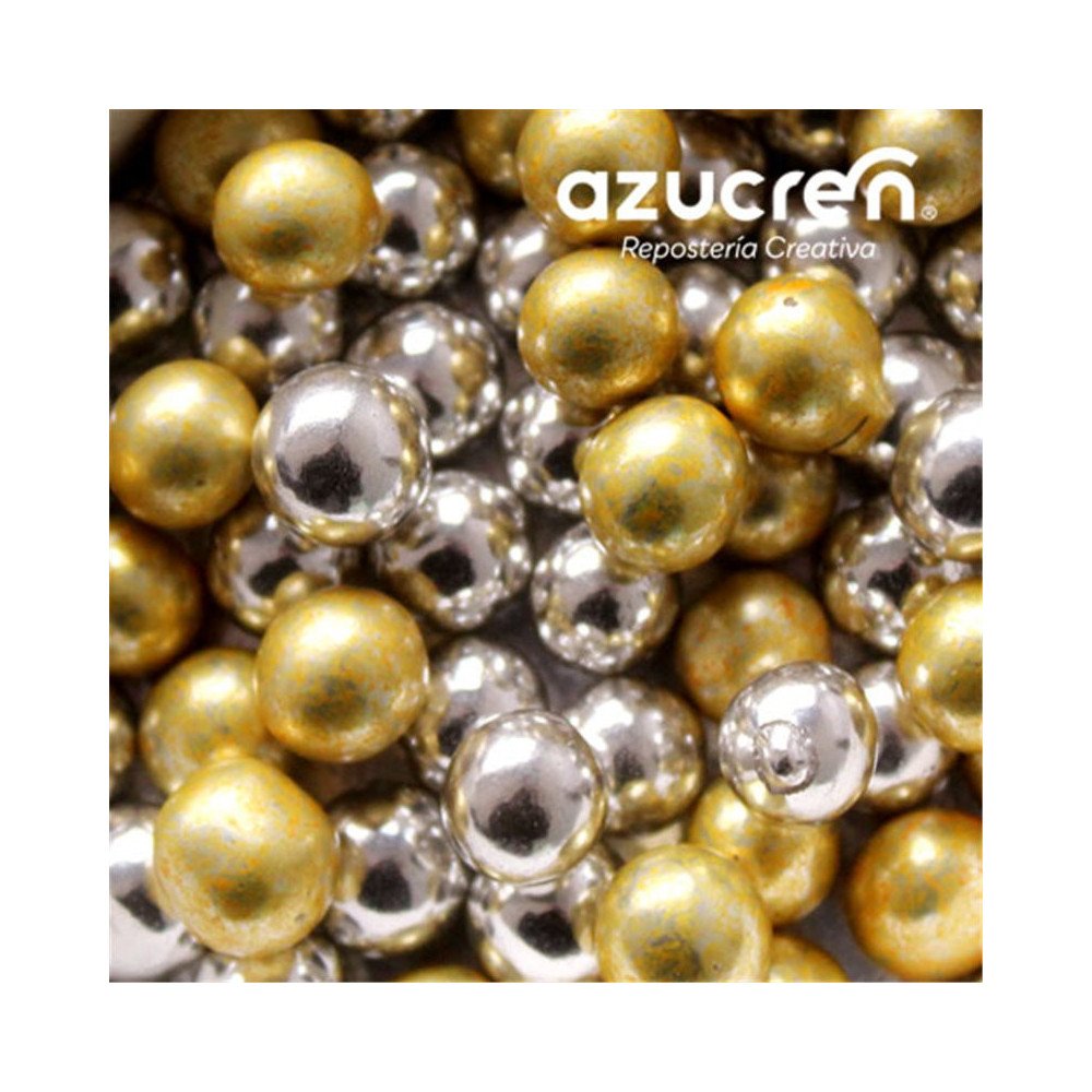 Azucren Pearls 8mm Gold/Silver - 90 g