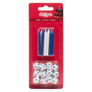 Blister Birthday Candles Football - Set Of 12