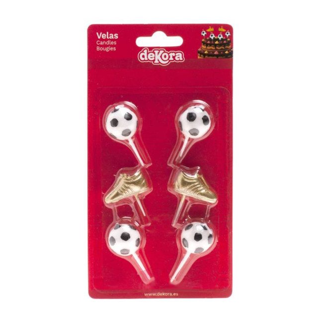 Blister Celebration Ball And Boot Birthday Candles Football - Set Of 6