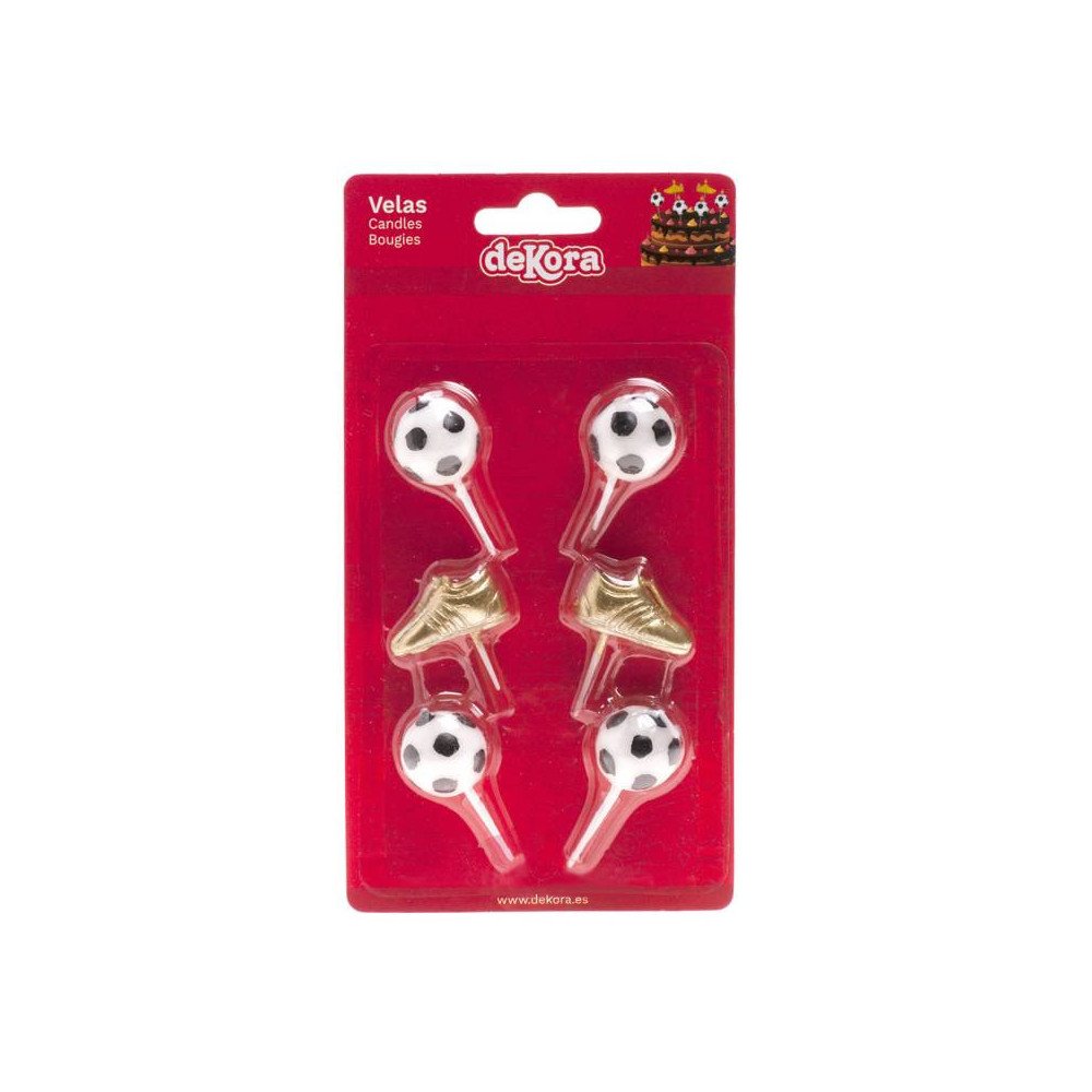 Blister Celebration Ball And Boot Birthday Candles Football - Set Of 6