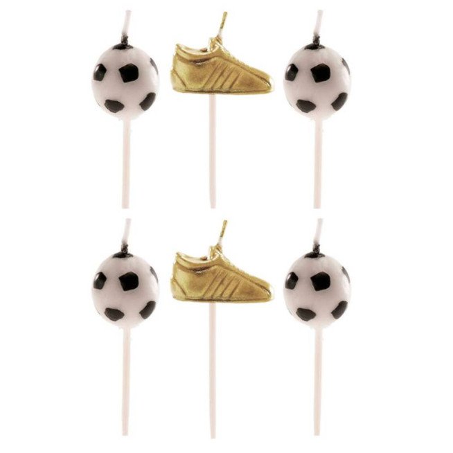 Blister Celebration Ball And Boot Birthday Candles Football - Set Of 6