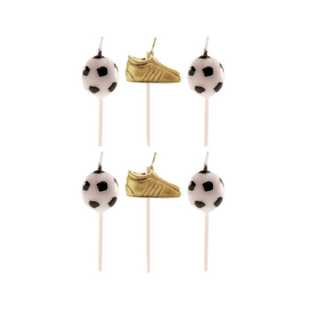 Dekora Blister Celebration Ball And Boot Birthday Candles Football - Set Of 6