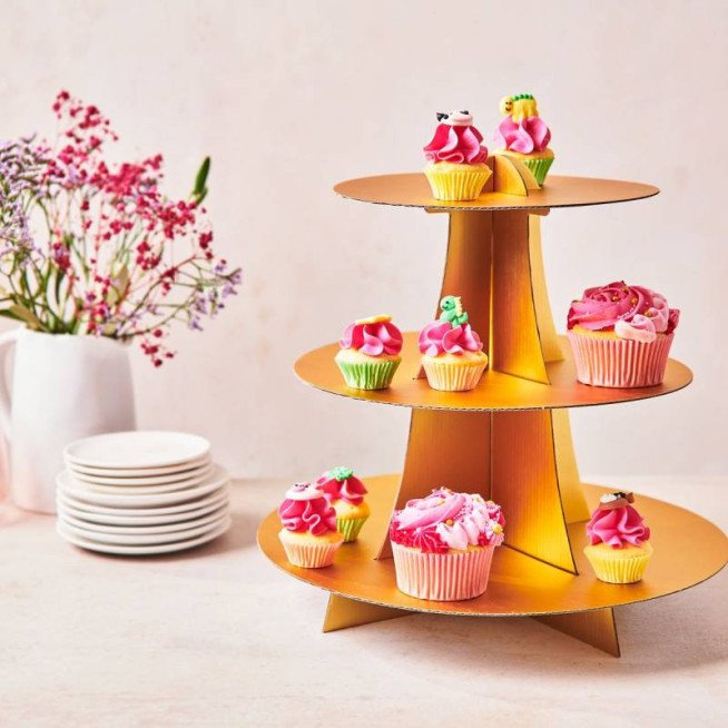 Cupcake Stand Gold - 3 Tier