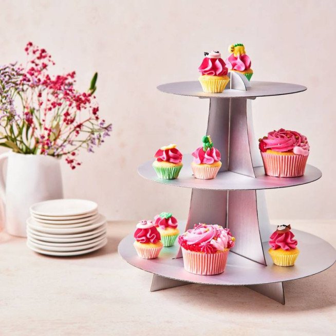 Cupcake Stand Silver - 3 Tier