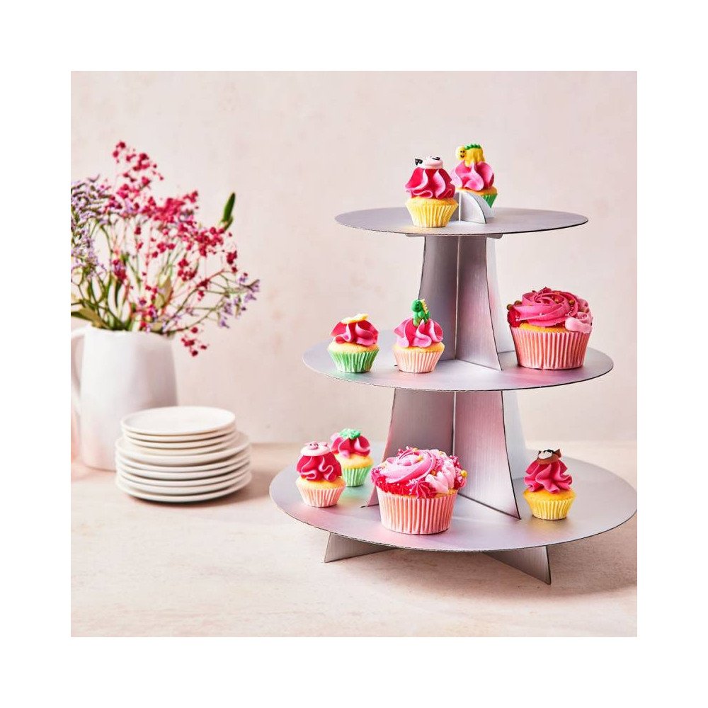 Cupcake Stand Silver - 3 Tier