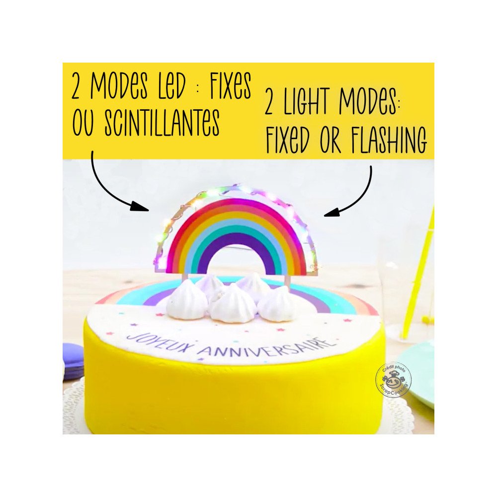 ScrapCooking® Rainbow LED Cake Topper