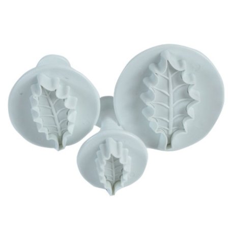 PME Small 3 Set Veined Holly Leaf Plunger