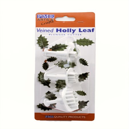 PME Small 3 Set Veined Holly Leaf Plunger