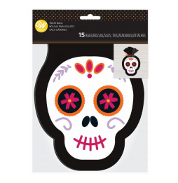 Wilton Halloween Skull-Shaped Treat Bags - Set Of 15