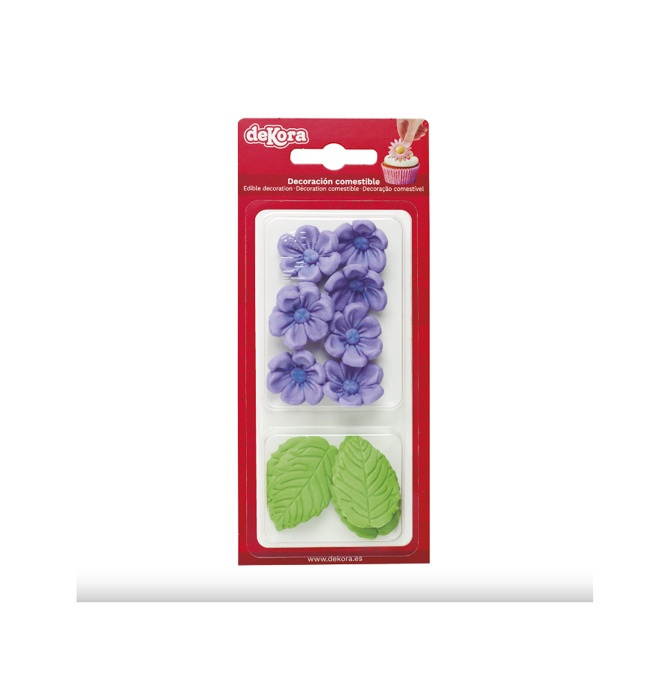 Dekora Wafer Assortment 7 Violet Marguerites And 5 Leaves Dekora Wafer Assortment 7 Violet Marguerites And 5 Leaves