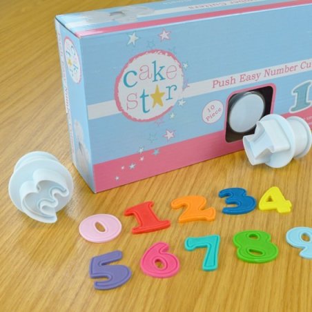 Large Cake Star Push Easy Number Cutters - 10 Piece