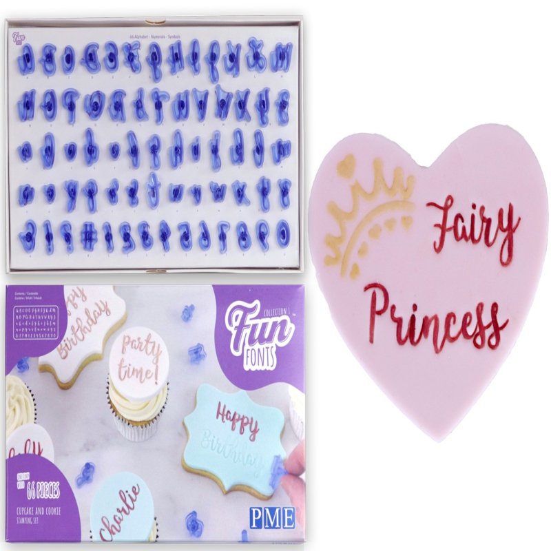 PME : Fun Fonts Cupcakes & Cookies Embossing Set