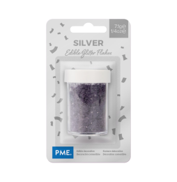 PME Edible Glitter Flakes Silver -  7.1g