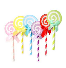 Lollipop Design Multicolor Cake Toppers - Set of 6