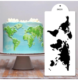 Wold Map Design Cake Stencil