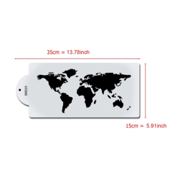 Wold Map Design Cake Stencil