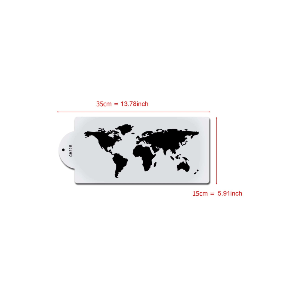 World Map Design Cake Stencil