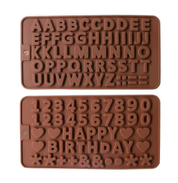 Letter and Number Chocolate Silicone Mold - Set Of 2