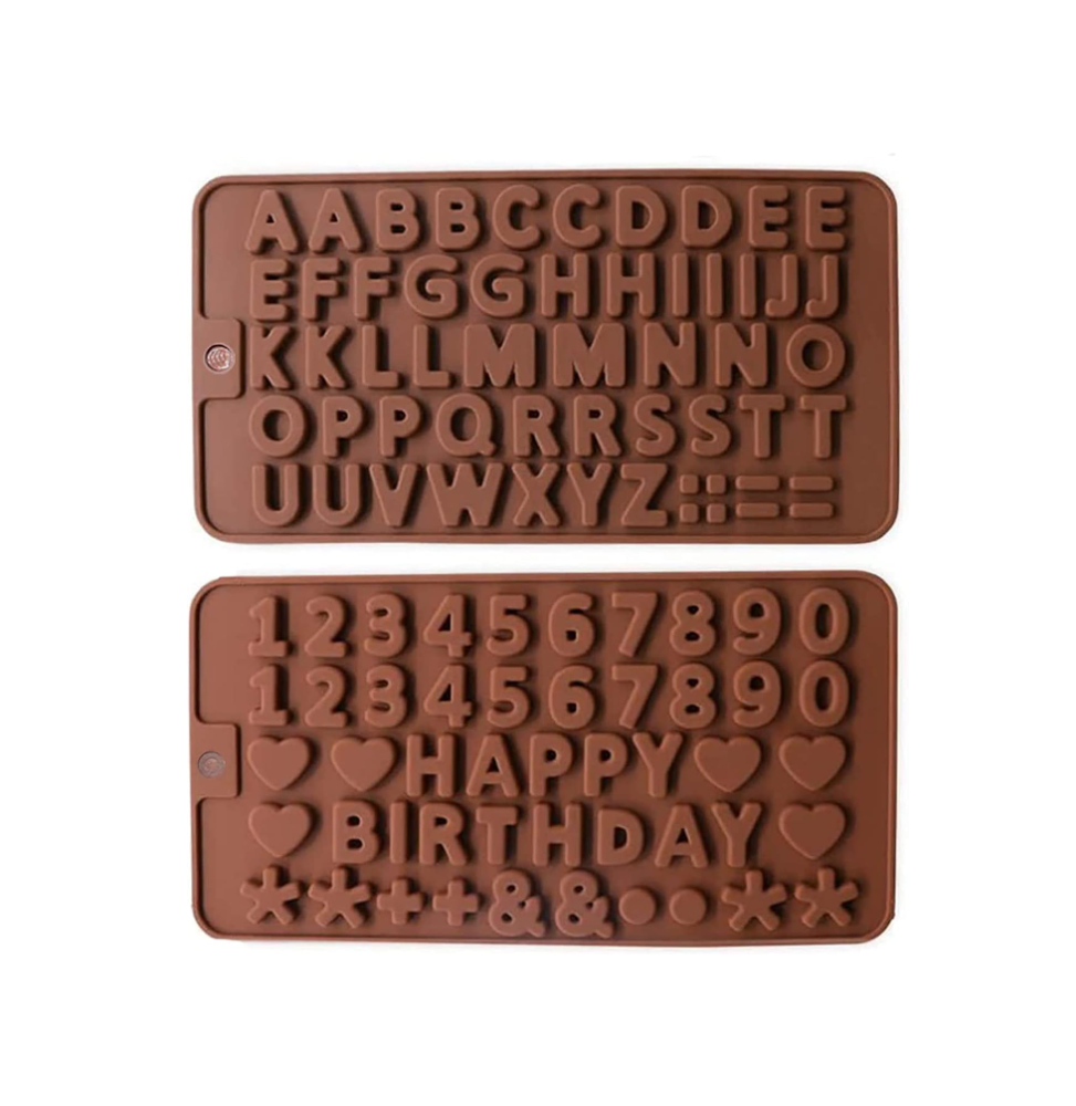 Letter and Number Chocolate Silicone Mold - Set Of 2