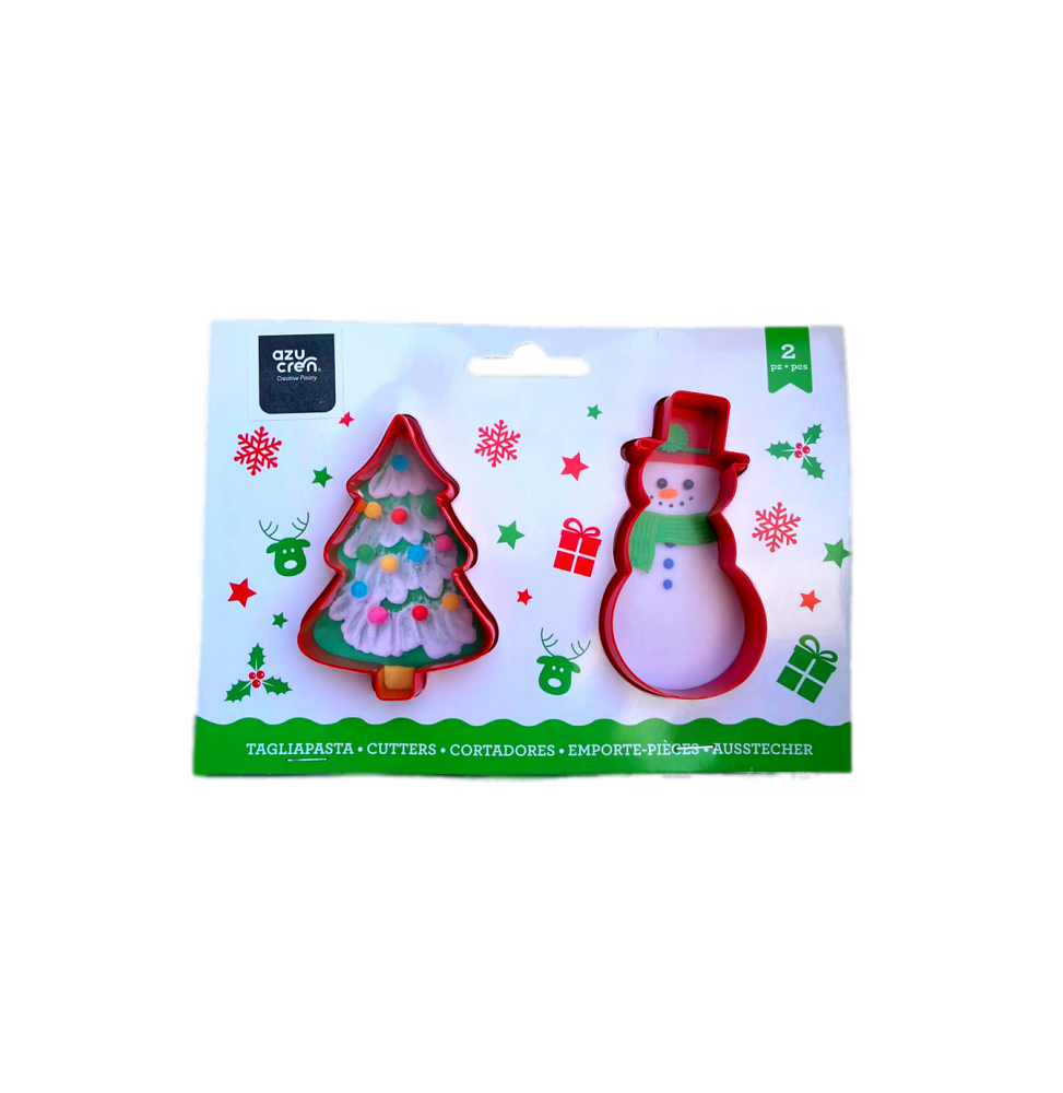 Christmas Tree and Snowman Cutters - Set Of 2