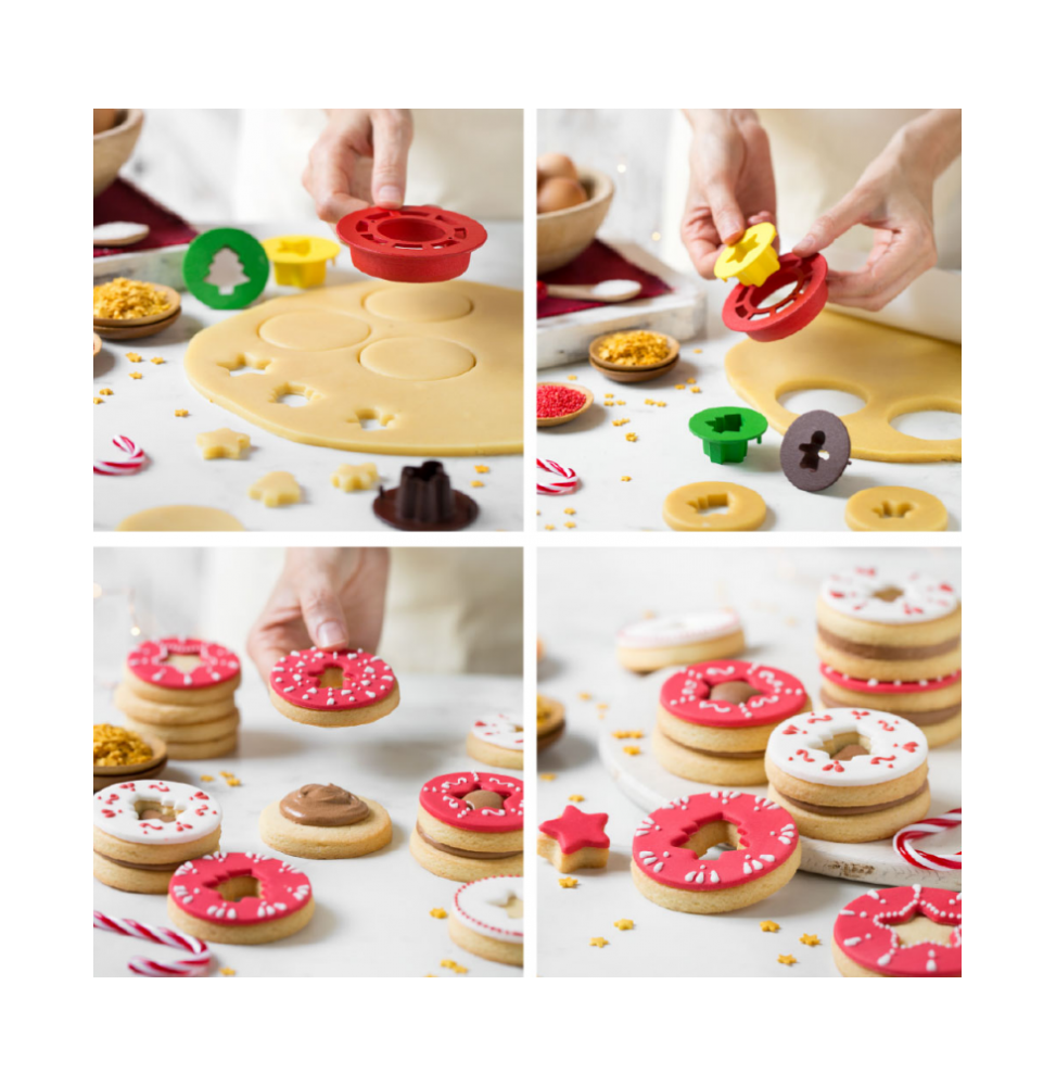 Decora PCS OX Eye Dough Cutter Christmas - Set Of 4
