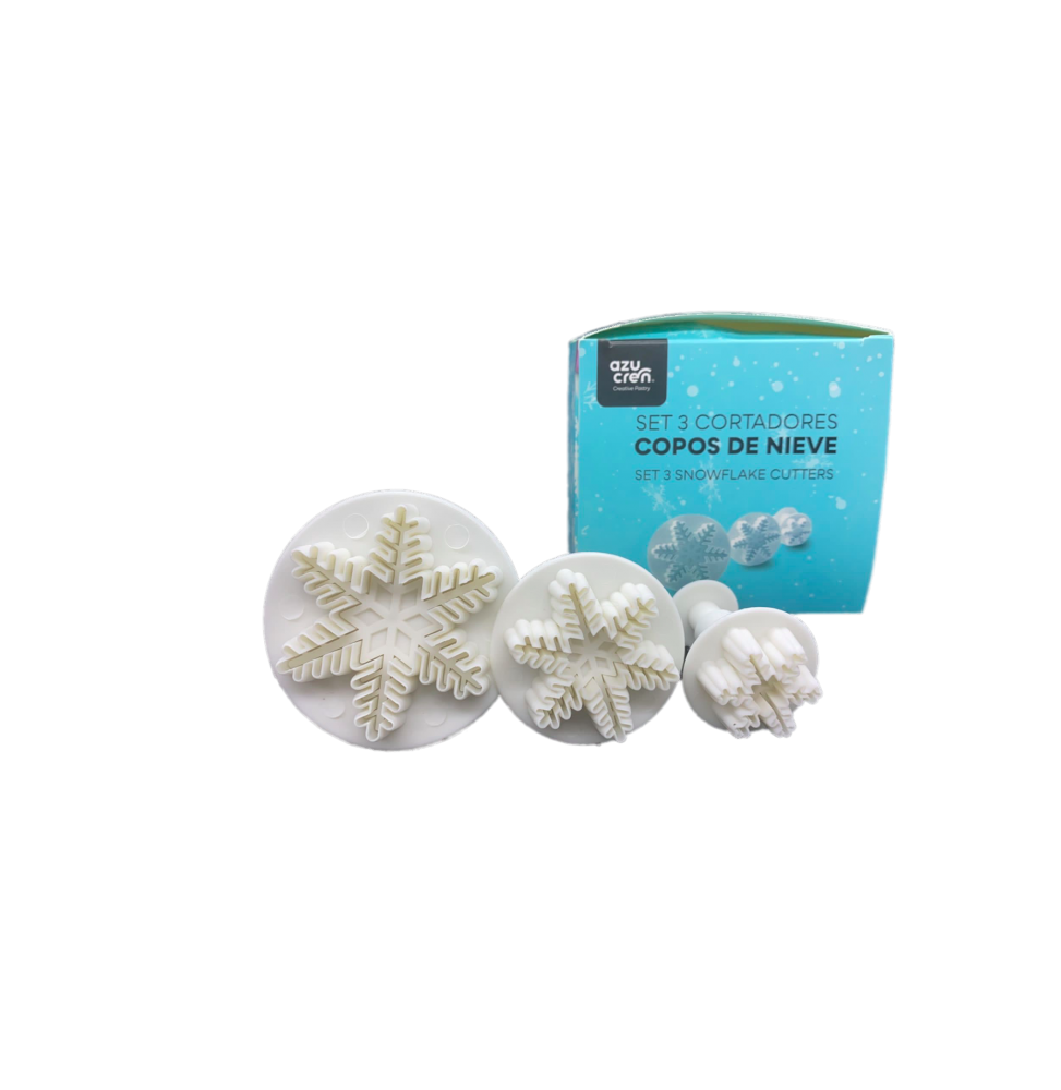 Snowflakes Plunger Cutters With Injector - Set Of 3