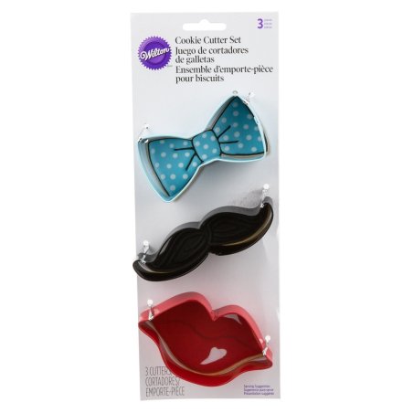 Tie, Mustache & Lips Cookie Cutter Set - 3 Set