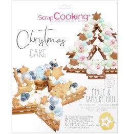 ScrapCooking Christmas Cake Template Set, Christmas Tree & Star