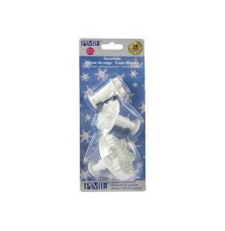 PME : Mini Snowflake Plunger Cutters - Set of 3