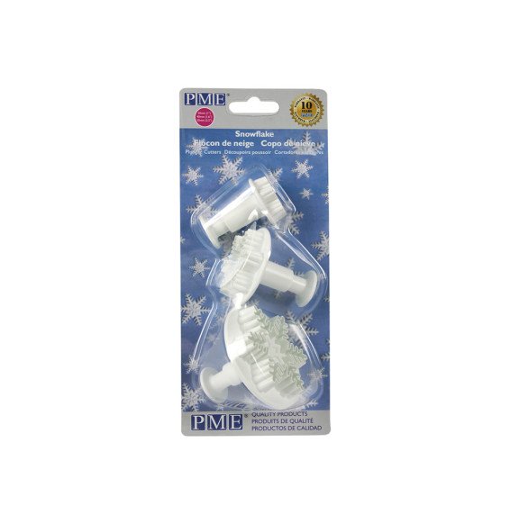 PME : Mini Snowflake Plunger Cutters - Set of 3