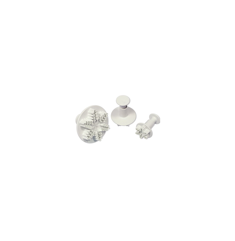 PME : Mini Snowflake Plunger Cutters - Set of 3