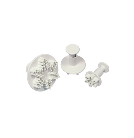 PME : Mini Snowflake Plunger Cutters - Set of 3