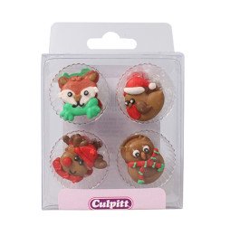 Winter Friends Sugar Decorations - Set Of 12