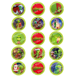 The Grinch 02 Edible Toppers - Set Of 15