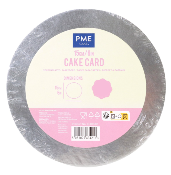 PME - 6'' Round Cake Cards Silver