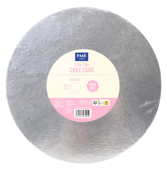 PME - 10'' Round Cake Cards Silver