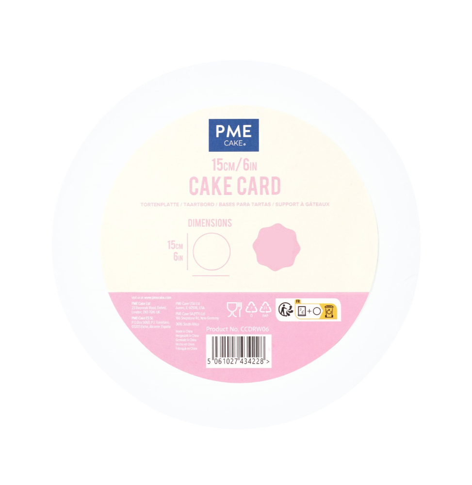 PME - 6'' Round Cake Cards White