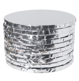 PME - 10" Round Cake Boards with Wrapped Edges, Silver - Pack of 10