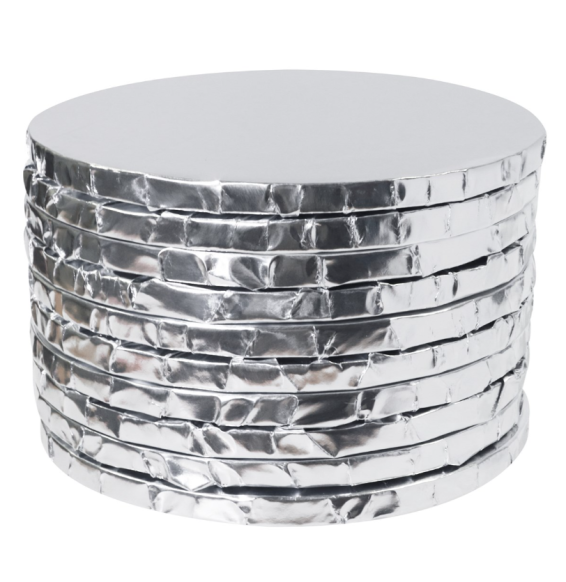 PME - 12" Round Cake Boards with Wrapped Edges, Silver - Pack of 10