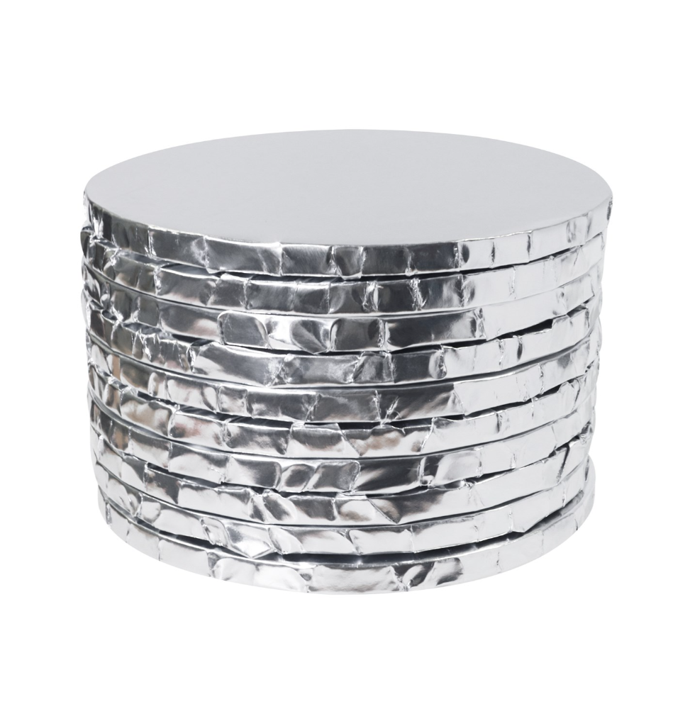 PME - 14" Round Cake Boards with Wrapped Edges, Silver - Pack of 10