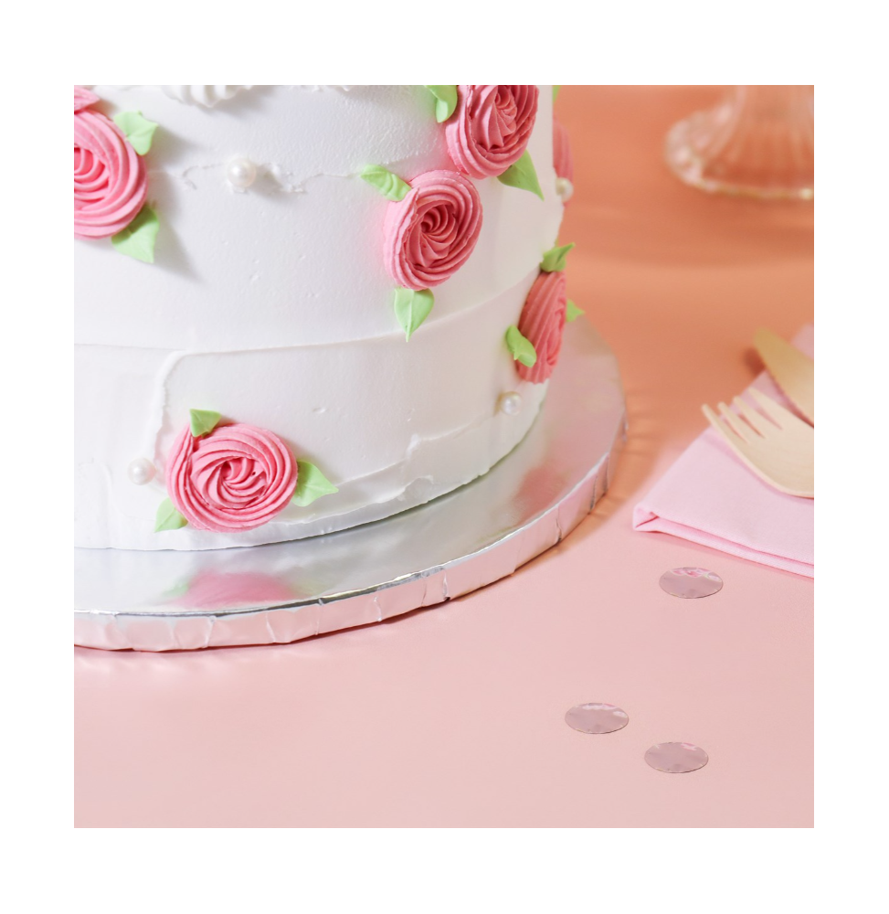 PME - 14" Round Cake Boards with Wrapped Edges, Silver - Pack of 10